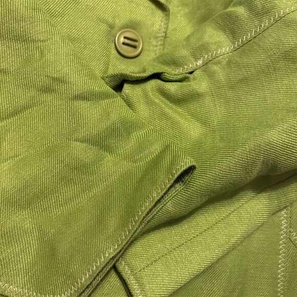 Tribal Women's Blazer Jacket Green Size 10 linen Blend 3 Front Button - Picture 4 of 12